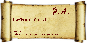 Heffner Antal névjegykártya